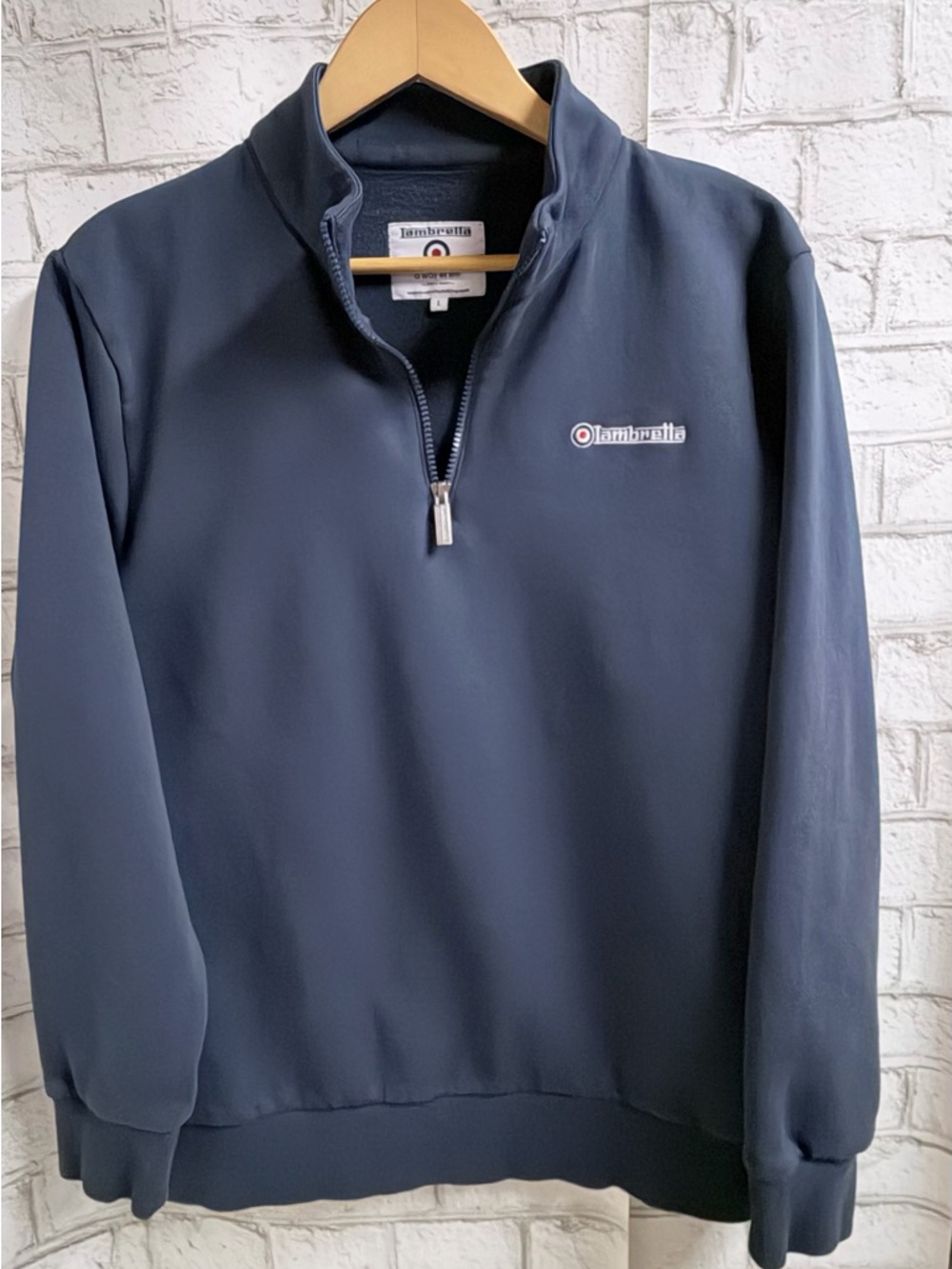 Men's Navy Lambretta Quarter-Zip Pullover Sweatshirt